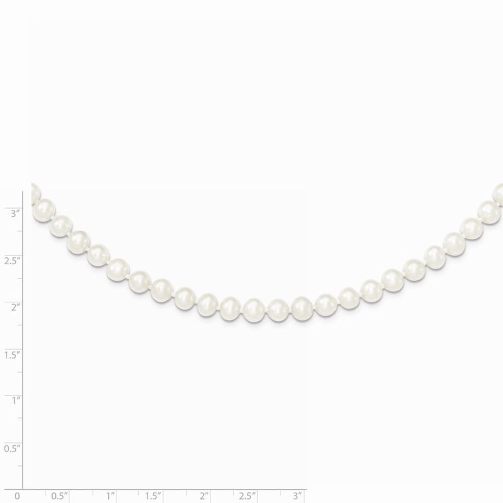 5-6mm, White FW Cultured Pearl & Sterling Silver Necklace, 18 Inch - Picture 3 of 5